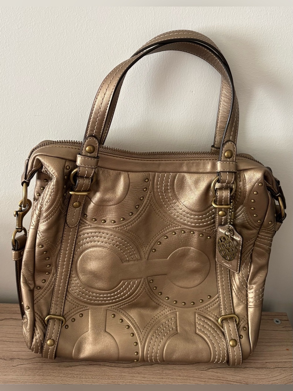 Coach Metallic Gold Women’s Tote Bag Purse